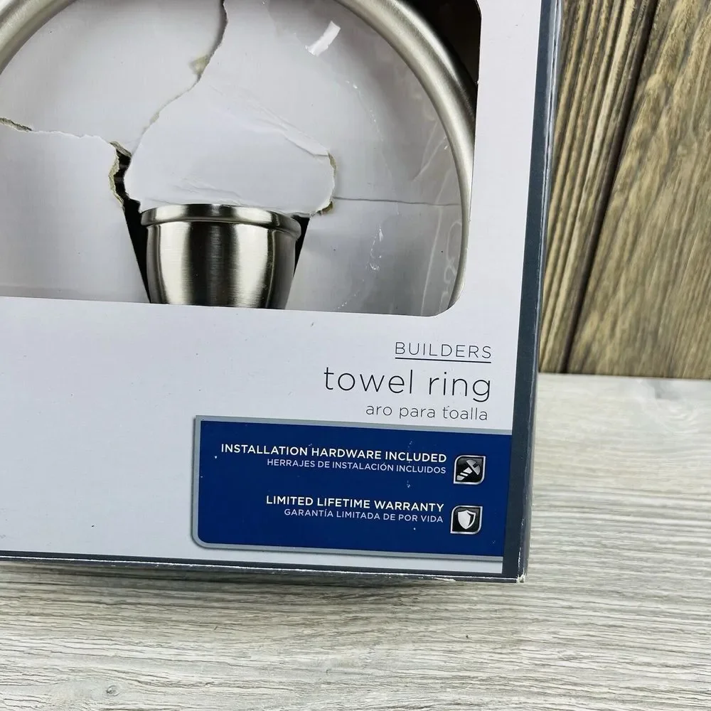 Glacier Bay Builders Towel Ring Brushed Nickel New